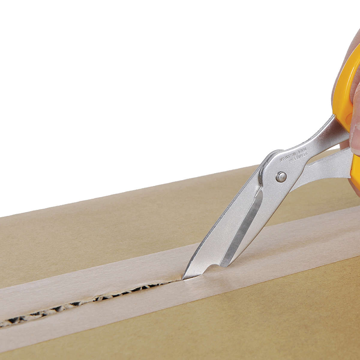 ハサミ ダンボール用 はさみ 開梱 日本製 ( 関の刃物 ステンレス刃 切る テープ 段ボール 止め金 鋏 カッター 文具 文房具 ステーショナリー カット 事務 作業 工作 DIY オフィス 会社 )