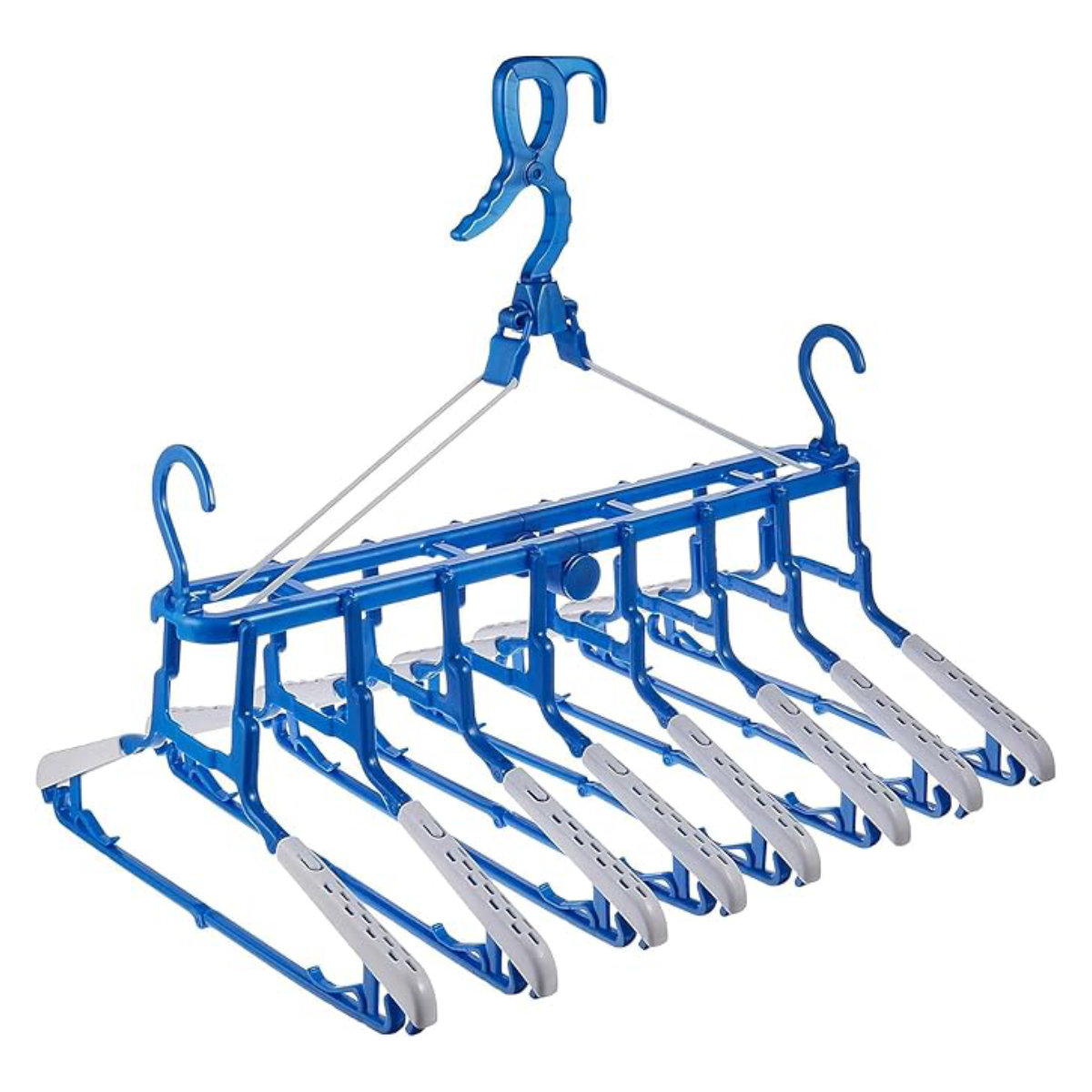 8連ハンガー スライド式 サブフック付 （ 連結ハンガー 洗濯ハンガー 物干しハンガー 洗濯用品 物干し 洗濯物干し 室内干し 洗濯 折りたたみ 8連 クリップ式 スライドアーム ）