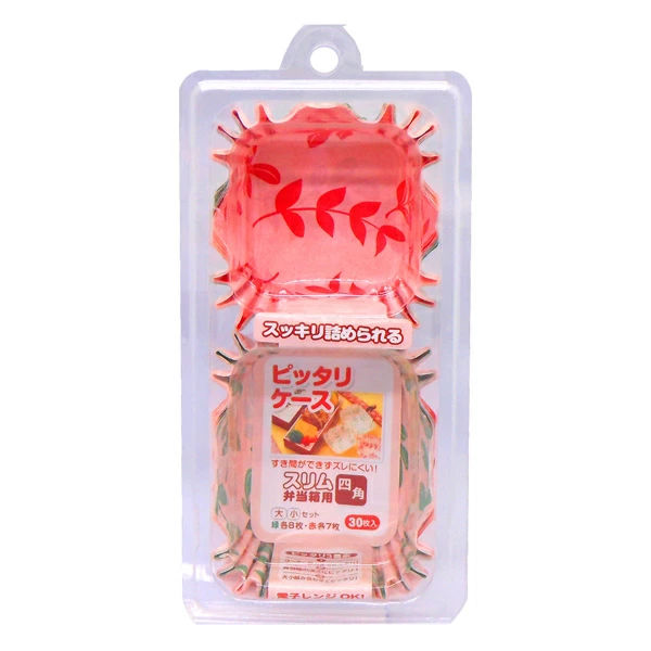 おかずカップ ピッタリケース スリム弁当箱用 30枚入り （ おかず容器 お弁当カップ お弁当グッズ おかず入れ カップ おかずケース 弁当 グッズ 用品 レンジ対応 四角 ）