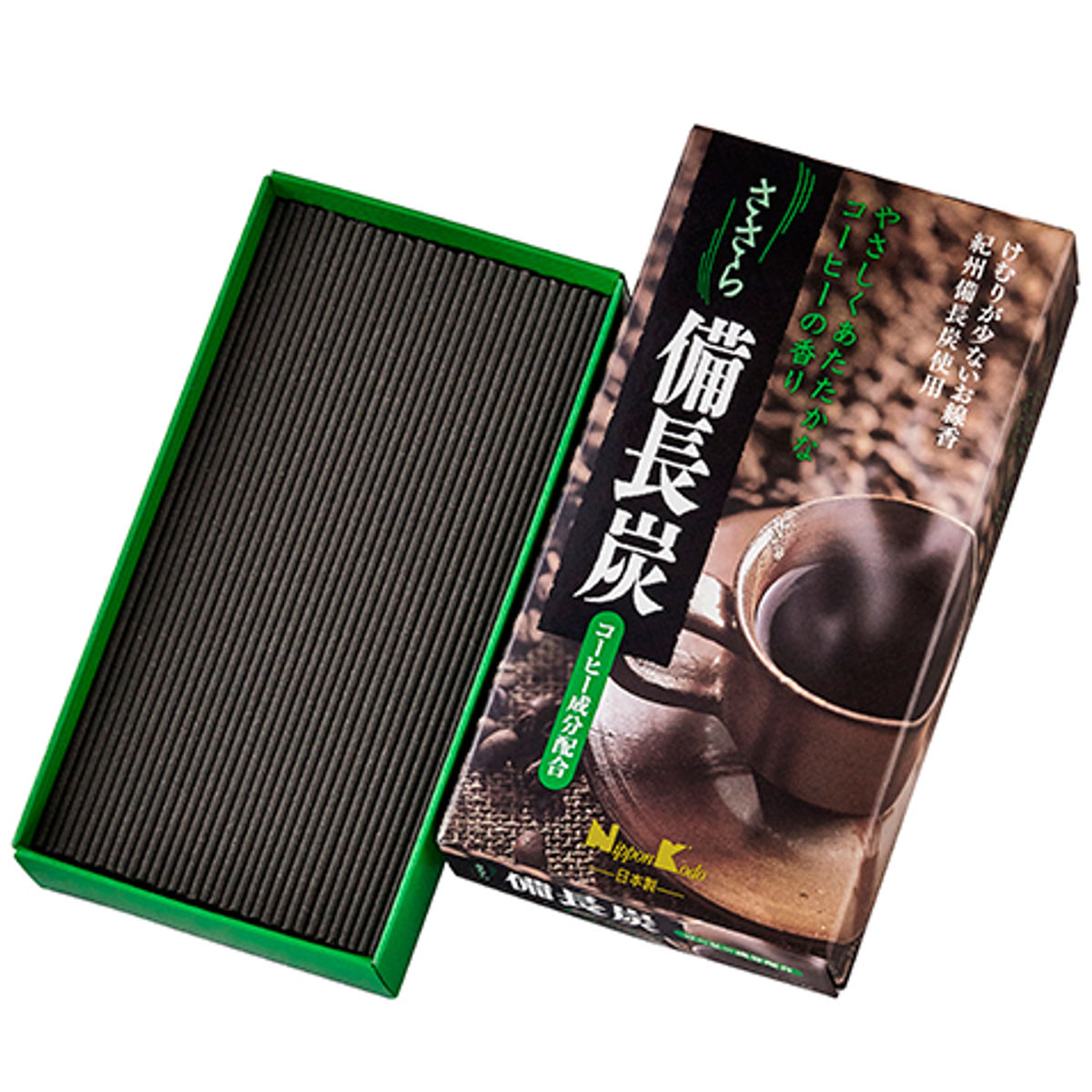 お線香 ささら 備長炭 コーヒー バラ詰 ( 線香 微煙 仏壇 お墓参り お彼岸 香り 家庭用 25分燃焼 お供え 法事 仏前 沈香 お悔み 新盆 お盆 お歳暮 法要 帰省 香典返し おしゃれ 日本香堂 )