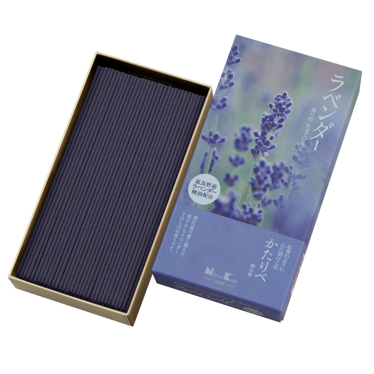 線香 かたりべ バラ詰 ラベンダー ホワイトローズ 白梅 ( お線香 お香 御香 煙少なめ 微煙 家庭用 25分燃焼 仏壇 お墓参り お彼岸 お供え 法事 仏前 香り お悔み 新盆 お盆 お歳暮 法要 帰省 香典返し 日本香堂 ) 【ラベンダー】 ラベンダー