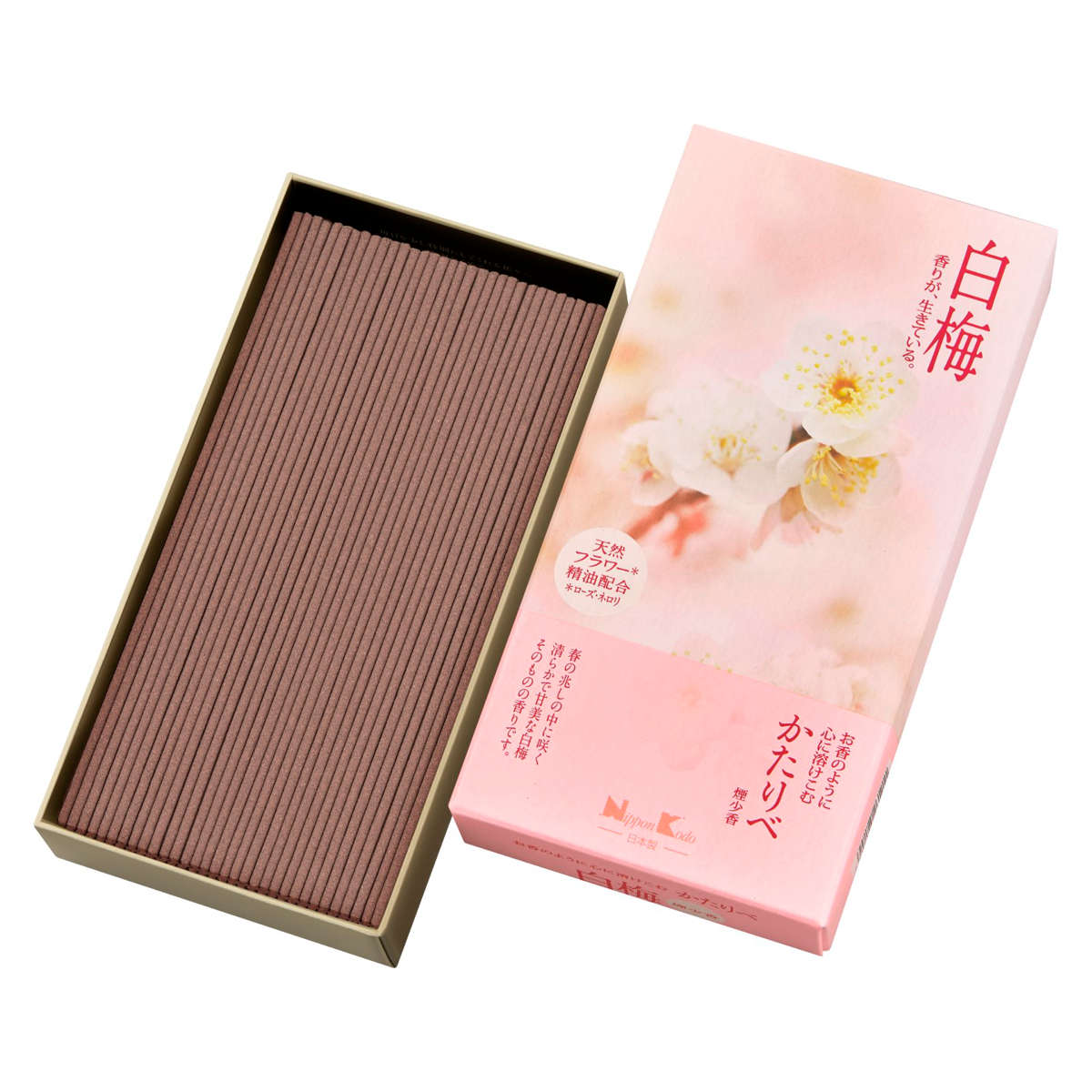 線香 かたりべ バラ詰 ラベンダー ホワイトローズ 白梅 ( お線香 お香 御香 煙少なめ 微煙 家庭用 25分燃焼 仏壇 お墓参り お彼岸 お供え 法事 仏前 香り お悔み 新盆 お盆 お歳暮 法要 帰省 香典返し 日本香堂 ) 【ラベンダー】 ラベンダー