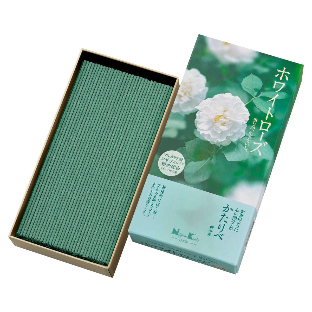 線香 かたりべ バラ詰 ラベンダー ホワイトローズ 白梅 ( お線香 お香 御香 煙少なめ 微煙 家庭用 25分燃焼 仏壇 お墓参り お彼岸 お供え 法事 仏前 香り お悔み 新盆 お盆 お歳暮 法要 帰省 香典返し 日本香堂 ) 【ラベンダー】 ラベンダー