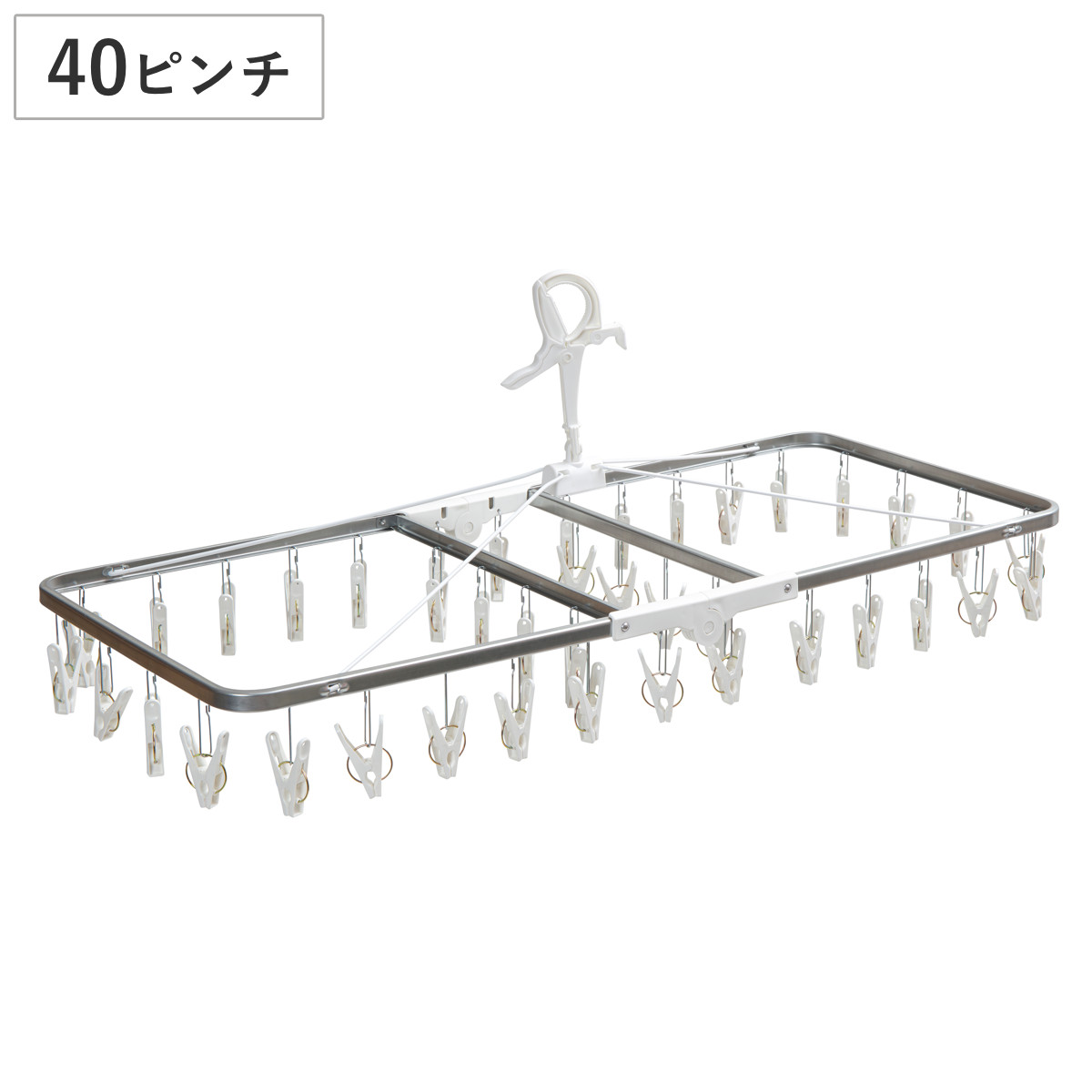洗濯ハンガー すぐ取れ 角ハンガーZERO 40ピンチ ( 角ハンガー 洗濯 ハンガー ピンチハンガー すぐ取れる 折りたたみ 物干しハンガー キャッチフック 洗濯ばさみ 40個 コンパクト 収納 下折れ式 カモイフック 日本製 )