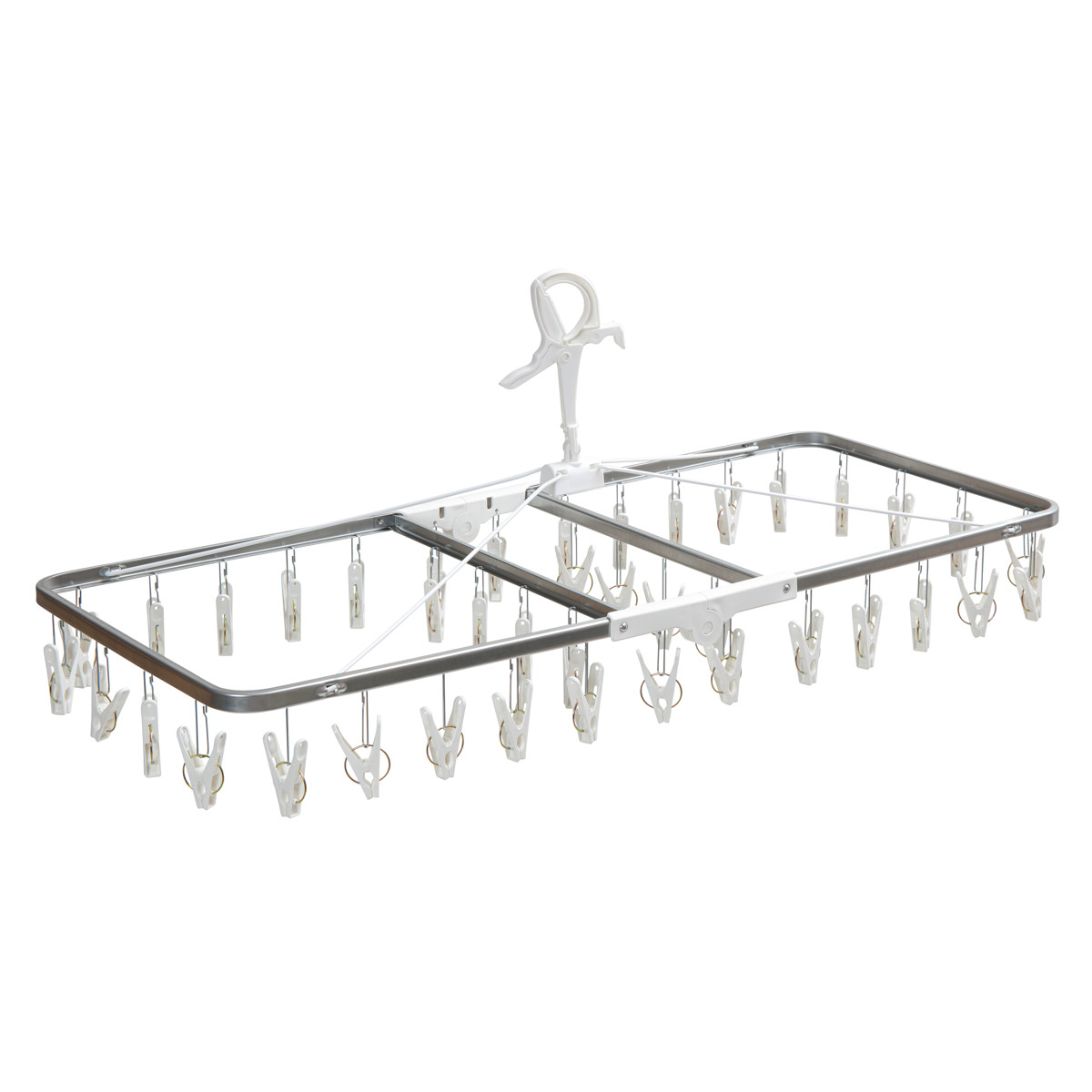 洗濯ハンガー すぐ取れ 角ハンガーZERO 40ピンチ ( 角ハンガー 洗濯 ハンガー ピンチハンガー すぐ取れる 折りたたみ 物干しハンガー キャッチフック 洗濯ばさみ 40個 コンパクト 収納 下折れ式 カモイフック 日本製 )