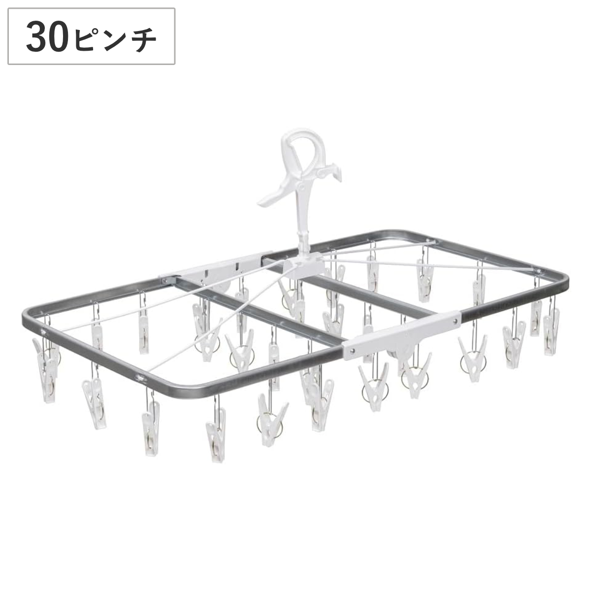 洗濯ハンガー すぐ取れ 角ハンガーZERO 30ピンチ ( 角ハンガー 洗濯 ハンガー ピンチハンガー すぐ取れる 折りたたみ 物干しハンガー キャッチフック 洗濯ばさみ 30個 コンパクト 収納 下折れ式 カモイフック 日本製 )