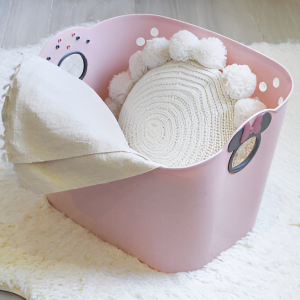 dショッピング |収納ボックス ミニーマウス やわらかバケツ SQ43