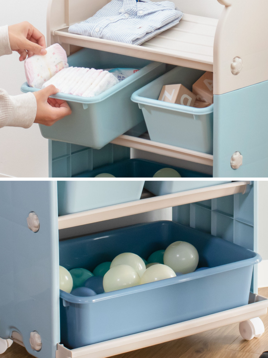 おもちゃ 収納 ラック ミッキーマウス トイステーション エクリュ