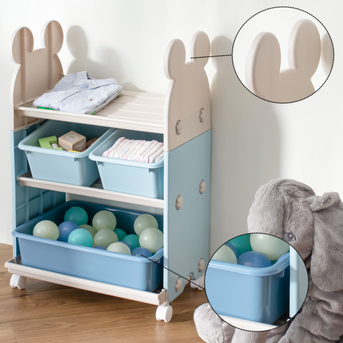 おもちゃ 収納 ラック ミッキーマウス トイステーション エクリュ