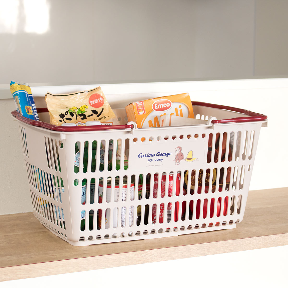 バスケット おさるのジョージ ショッピング10 レジかご 2個セット ( カゴ 収納 エコバッグ 買い物 マイバスケット キャラクター レジカゴ ジョージ 日本製 買い物かご ショッピング アウトドア キャンプ 屋外 おもちゃ )