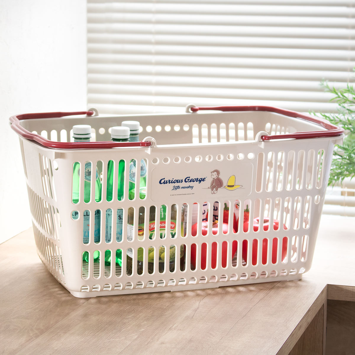 バスケット おさるのジョージ ショッピング10 レジかご 2個セット ( カゴ 収納 エコバッグ 買い物 マイバスケット キャラクター レジカゴ ジョージ 日本製 買い物かご ショッピング アウトドア キャンプ 屋外 おもちゃ )