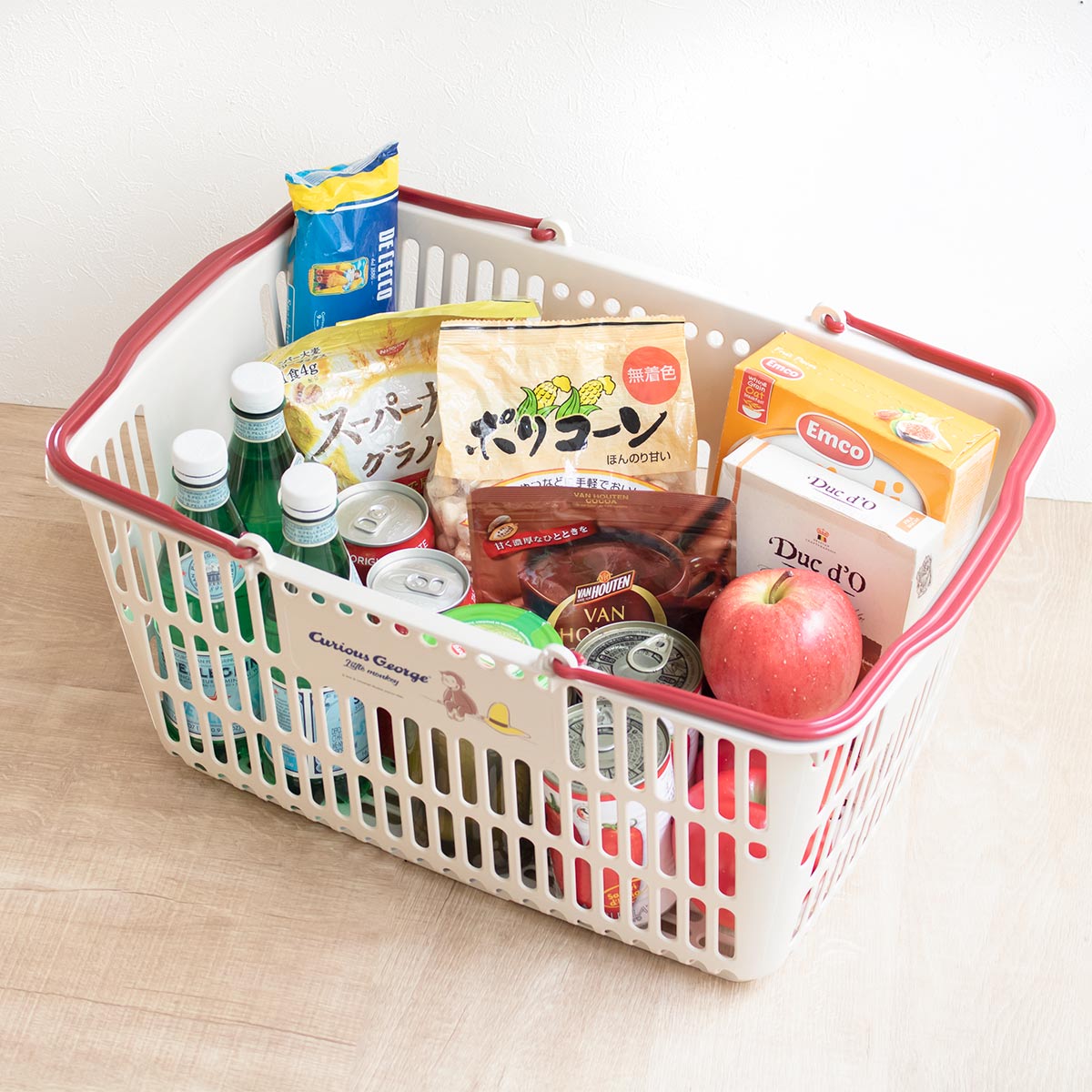 バスケット おさるのジョージ ショッピング10 レジかご 2個セット ( カゴ 収納 エコバッグ 買い物 マイバスケット キャラクター レジカゴ ジョージ 日本製 買い物かご ショッピング アウトドア キャンプ 屋外 おもちゃ )