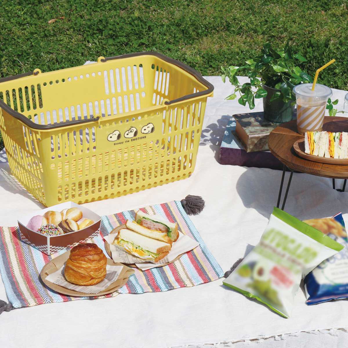 レジかご 3個セット スヌーピー ショッピング10 買い物 幅49.5×奥行35×高さ24cm ( バスケット 収納 買い物かご マイバスケット ショッピングバスケット SNOOPY 収納バスケット ショッピング エコバッグ かご カゴ プラスチック製 ) 【イエロー】 イエロー