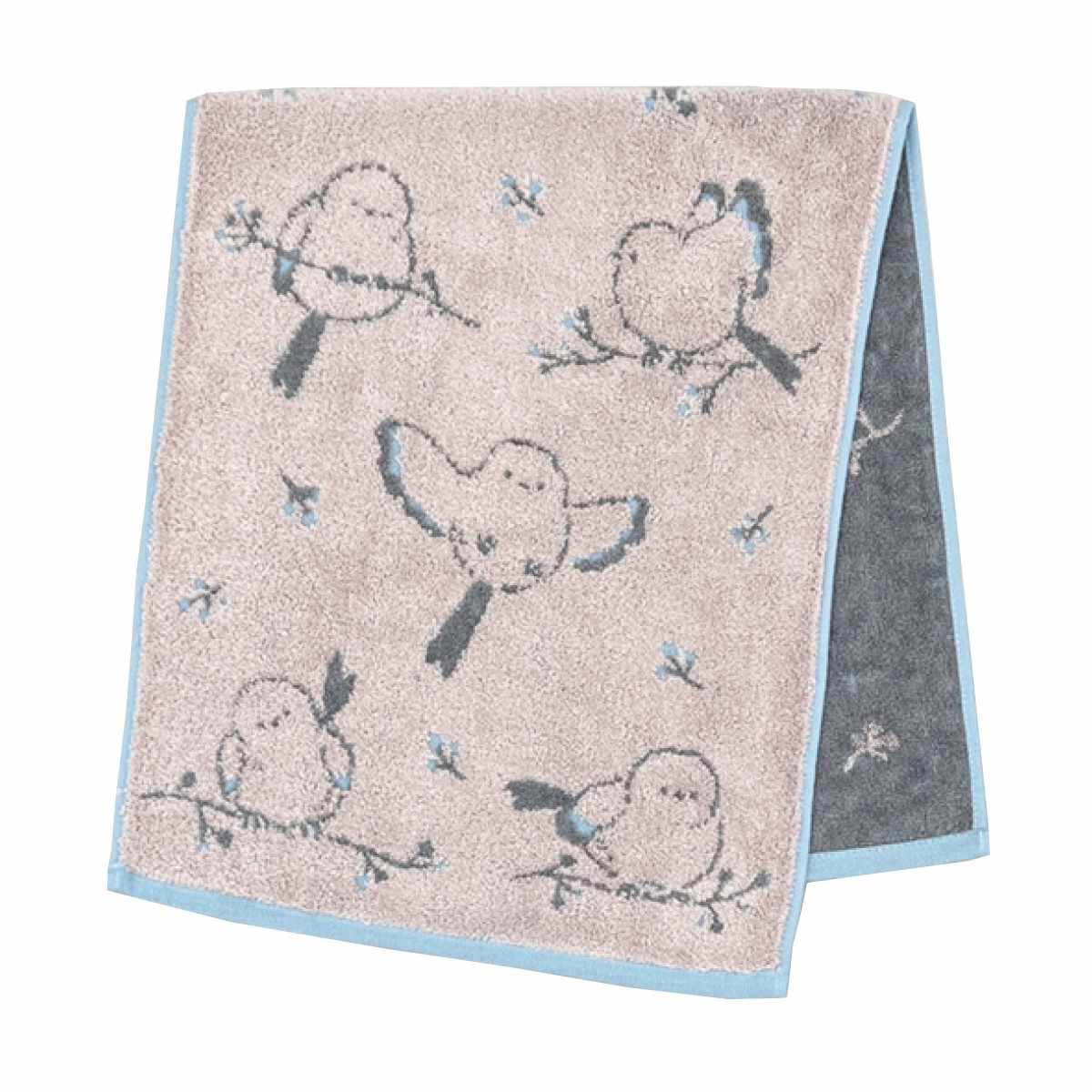 タオル ナチューラファブリカ エナガ フェイスタオル 34×80cm ( 顔拭きタオル たおる 綿100% 吸水 シマエナガ ジャガード織 デイリータオル 汗拭き ふんわり 34×80 しまえなが ブルー オレンジ ヴァイオレット ) 【ブルー】 ブルー