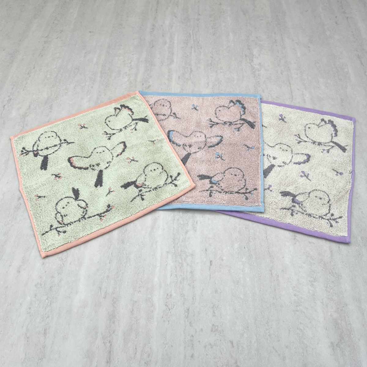 タオル ナチューラファブリカ エナガ ウォッシュタオル 34×35cm ( ハンドタオル たおる ハンカチ 手拭き 綿100% 吸水 シマエナガ ジャガード織 手拭きタオル 汗拭き ふんわり 34×35 しまえなが ブルー オレンジ ヴァイオレット ) 【ヴァイオレット】 ヴァイオレット