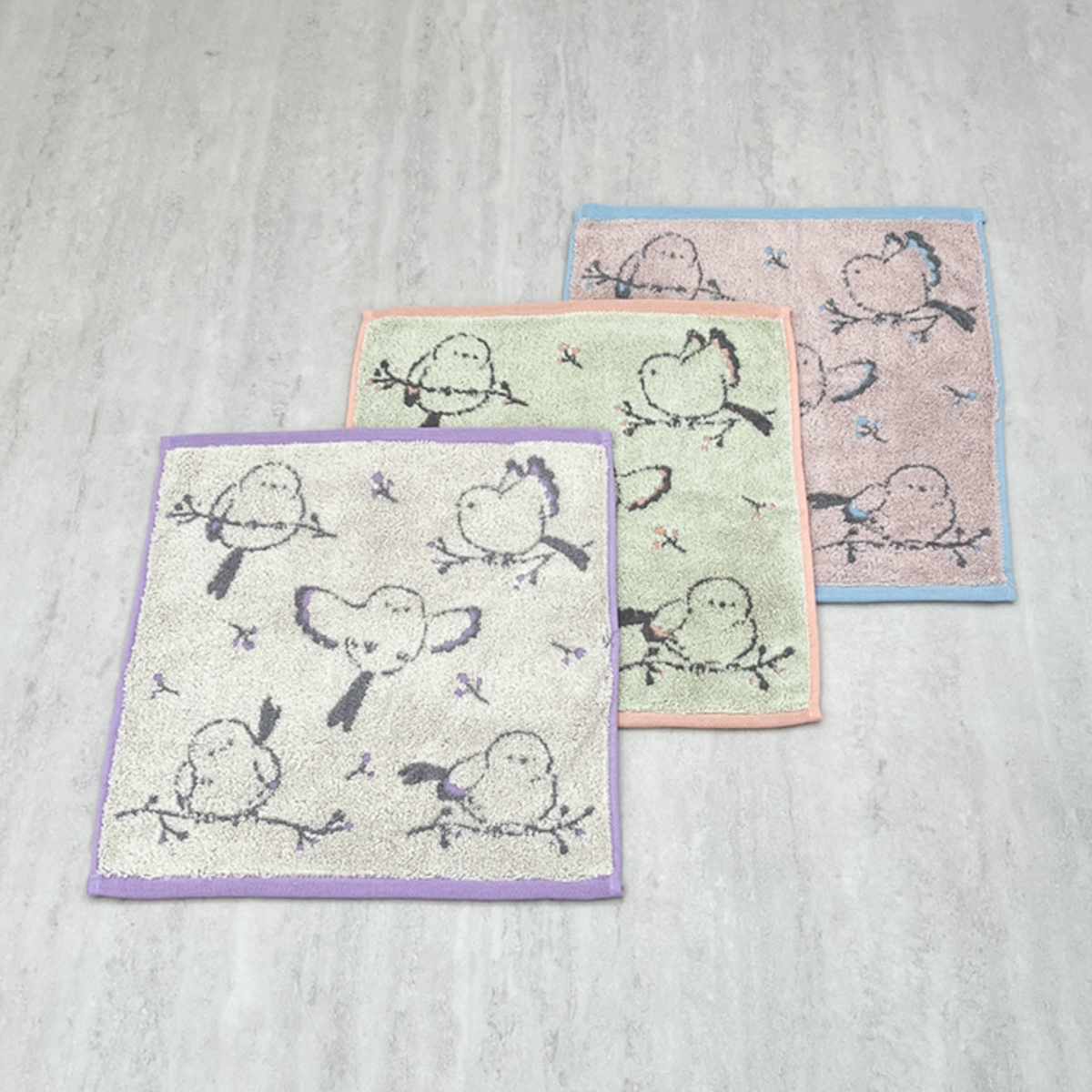 タオル ナチューラファブリカ エナガ ウォッシュタオル 34×35cm ( ハンドタオル たおる ハンカチ 手拭き 綿100% 吸水 シマエナガ ジャガード織 手拭きタオル 汗拭き ふんわり 34×35 しまえなが ブルー オレンジ ヴァイオレット ) 【ヴァイオレット】 ヴァイオレット