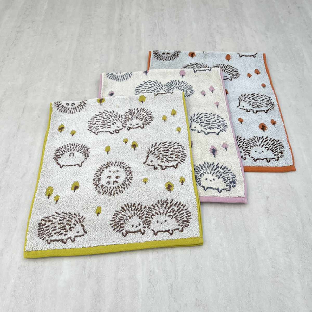 タオル ナチューラファブリカ ハリズ フェイスタオル 34×80cm ( 顔拭きタオル たおる 綿100% 吸水 ハリネズミ ジャガード織 デイリータオル 汗拭き ふんわり 34×80 アニマル オレンジ ピンク イエロー ) 【イエロー】 イエロー