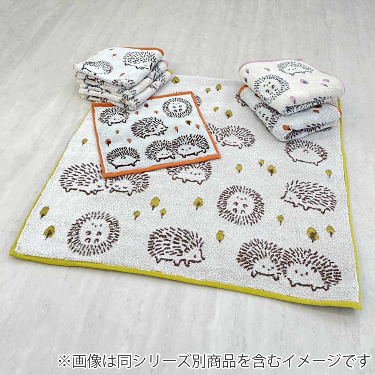 タオル ナチューラファブリカ ハリズ フェイスタオル 34×80cm ( 顔拭きタオル たおる 綿100% 吸水 ハリネズミ ジャガード織 デイリータオル 汗拭き ふんわり 34×80 アニマル オレンジ ピンク イエロー ) 【イエロー】 イエロー