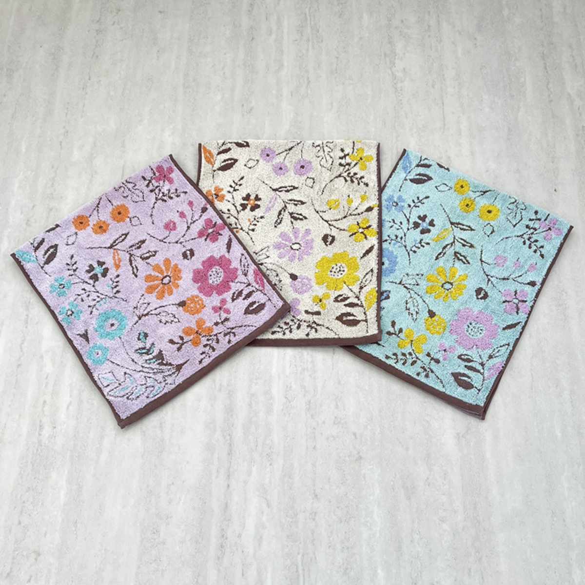 タオル ナチューラファブリカ フラウワ フェイスタオル 34×80cm ( 顔拭きタオル たおる 綿100% 吸水 花柄 ジャガード織 デイリータオル 汗拭き ふんわり 34×80 フラワー ブルー ピンク イエロー ) 【ブルー】 ブルー