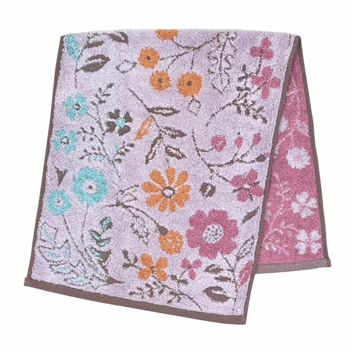 タオル ナチューラファブリカ フラウワ フェイスタオル 34×80cm ( 顔拭きタオル たおる 綿100% 吸水 花柄 ジャガード織 デイリータオル 汗拭き ふんわり 34×80 フラワー ブルー ピンク イエロー ) 【ブルー】 ブルー