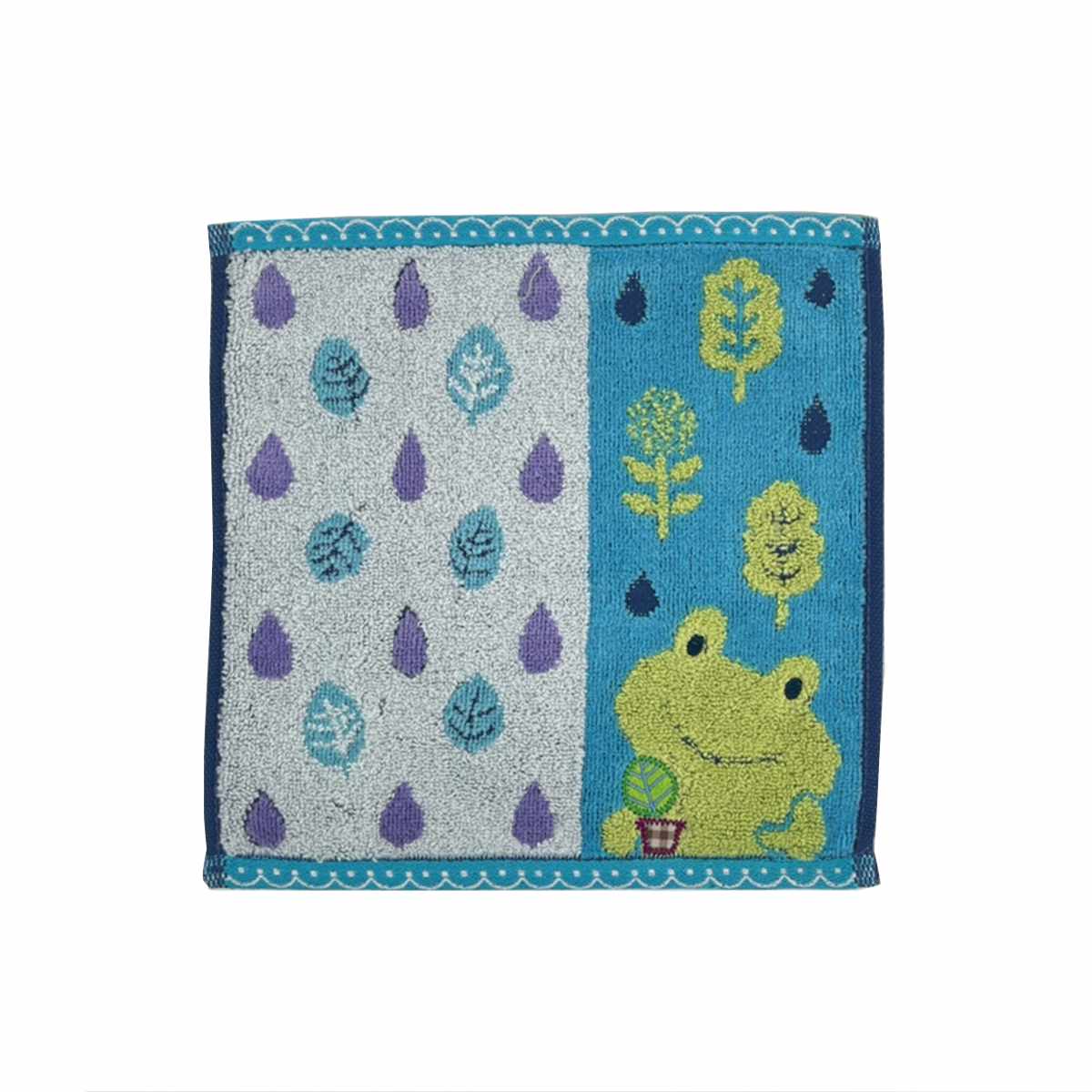 タオル フレル ホイップクリーム タオルチーフ 23×23cm ( ミニタオル たおる ハンカチ 手拭き 綿100% 吸水 アニマル柄 ジャガード織 手拭きタオル ハンドタオル 汗拭き ふんわり 23×23 カエル クマ ネコ ウサギ アルパカ イヌ ) 【アルパカ】 アルパカ