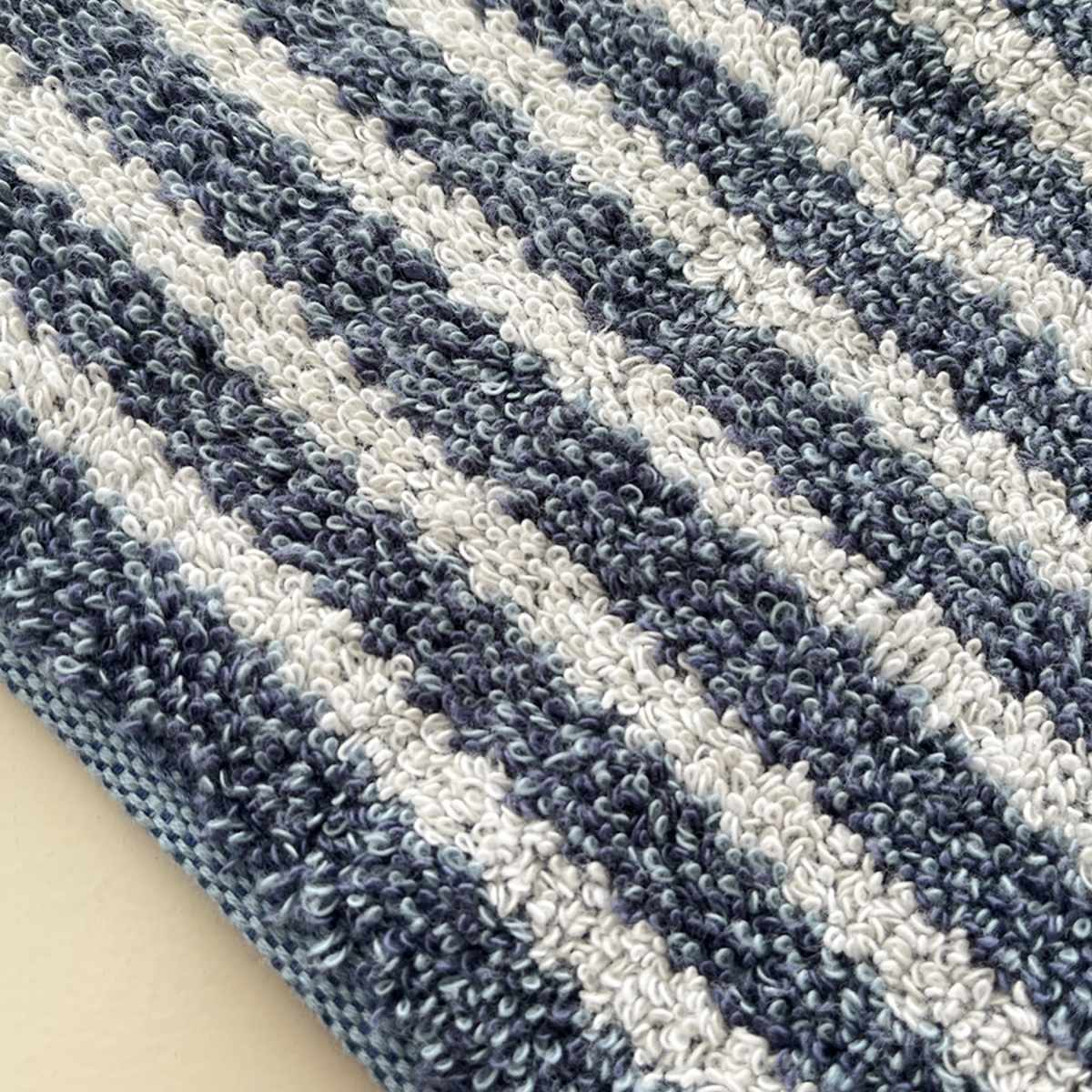 タオル ココチエナ ライン ウォッシュタオル 34×35cm ( ハンドタオル たおる ハンカチ 手拭き 綿100% 吸水 抗菌 防臭 cocochiena 手拭きタオル 汗拭き ふんわり 34×35 ストライプ ブラウン ネイビー ) 【ネイビー】 ネイビー
