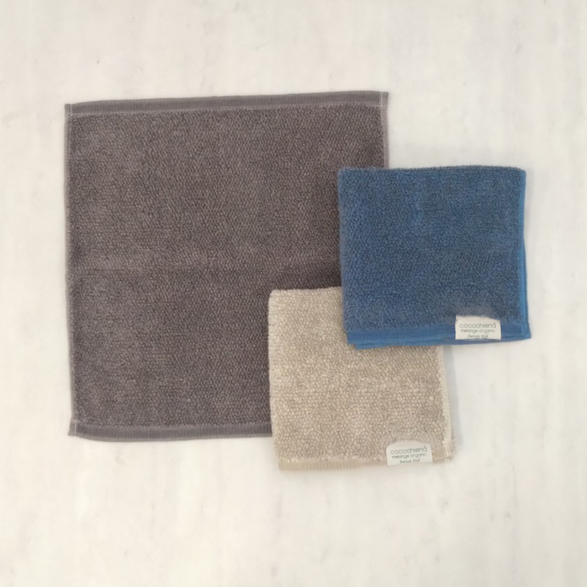 ハンドタオル 34×35cm ココチエナ メランジオーガニック ( タオル オーガニック 手拭きタオル 綿100 コットン デイリータオル cocochiena タオルハンカチ ミニタオル シンプル 無地 おしゃれ 新生活 ギフト バス用品 ) 【ブラウン】 ブラウン