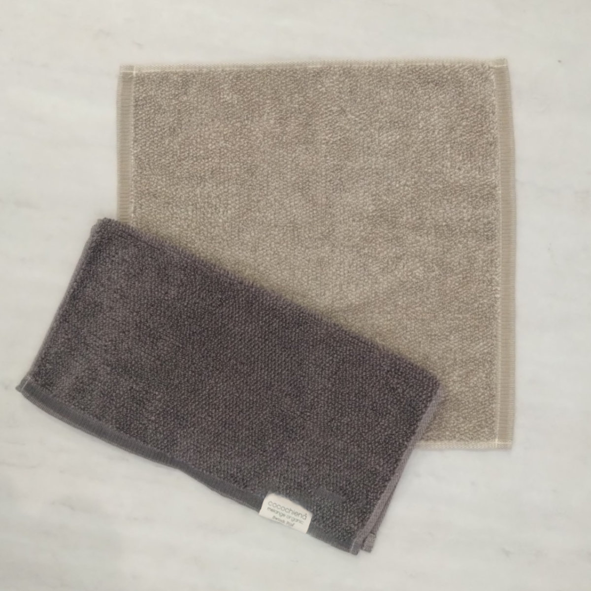 ハンドタオル 34×35cm ココチエナ メランジオーガニック ( タオル オーガニック 手拭きタオル 綿100 コットン デイリータオル cocochiena タオルハンカチ ミニタオル シンプル 無地 おしゃれ 新生活 ギフト バス用品 ) 【ブラウン】 ブラウン