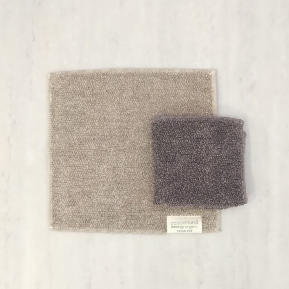 ミニタオル 25×25cm ココチエナ メランジオーガニック ( タオル オーガニック ハンカチタオル 綿100 コットン デイリータオル cocochiena タオルハンカチ シンプル 無地 おしゃれ 新生活 ギフト バス用品 ) 【ネイビー】 ネイビー