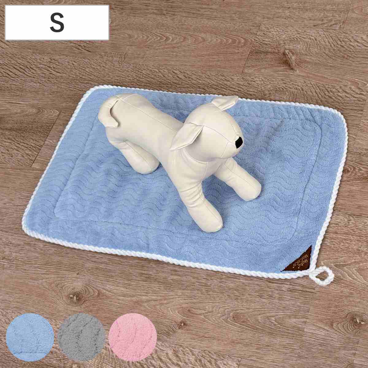 ペット モフモココ ペット用吸水マット S （ 猫 犬用 猫用 ペット用品 ペット用 吸水マット ペットマット 体拭き シャワー シャンプー マイクロファイバー ボディ 乾かす 超小型犬 小型犬 時短 ） 【ブルー】