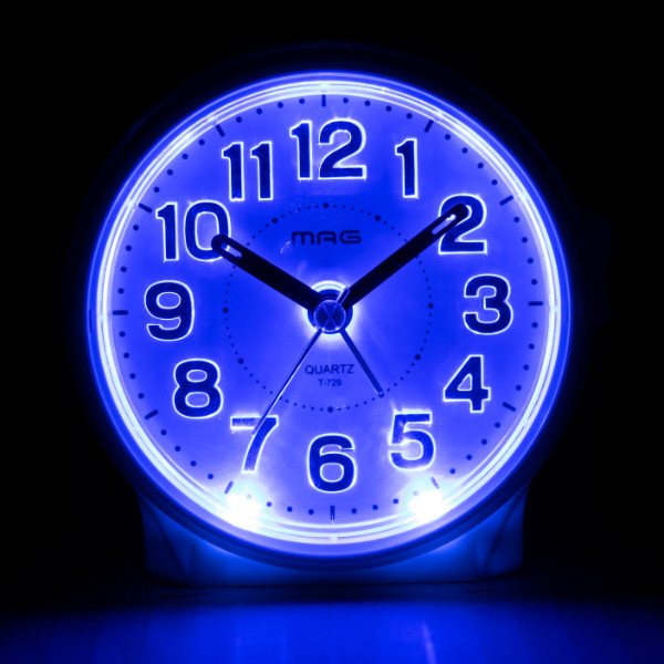 目覚まし時計 ブルーライト 置き時計 ライト付き スヌーズ機能 文字板 シンプル