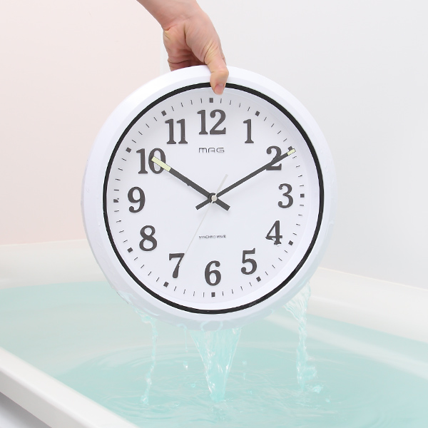 防水時計 掛け時計 防塵防水 電波時計 時計