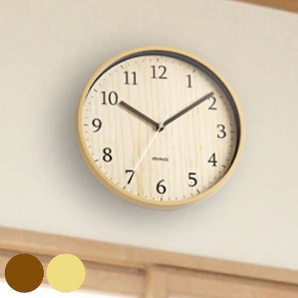 掛け時計 梓 アズサ MAG （ 壁掛け時計 時計 アナログ インテリア 雑貨 壁掛け 木目風 見やすい 連続秒針 リビング 居間 とけい クロック