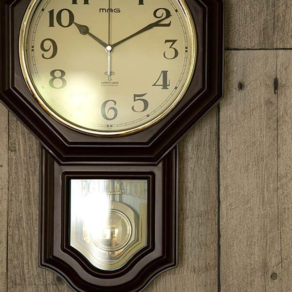 振り子時計 鹿鳴館D× 電波時計 ( レトロ 電波 時計 掛け時計 壁掛け時計 NOA 電波式 掛時計 インテリア 雑貨 ウォールクロック 柱時計 アンティーク 音量無段階調節 報時機能 ノア精密 )