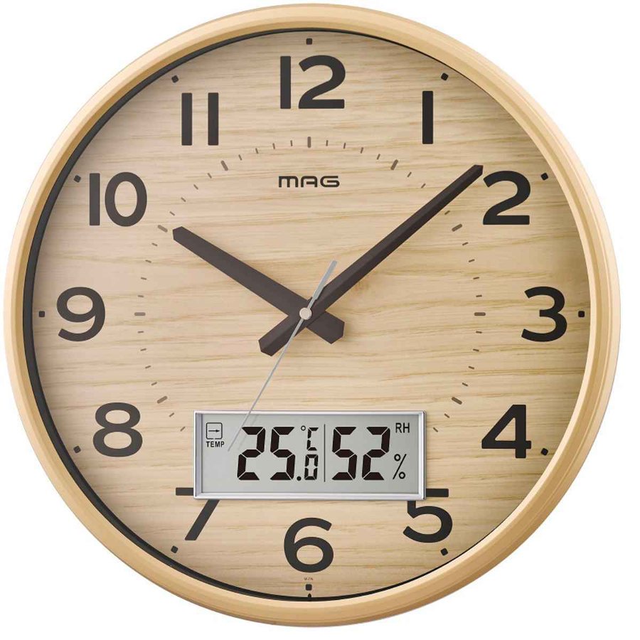 dショッピング |掛け時計 ゴーフル 電波時計 温度計 湿度計 MAG
