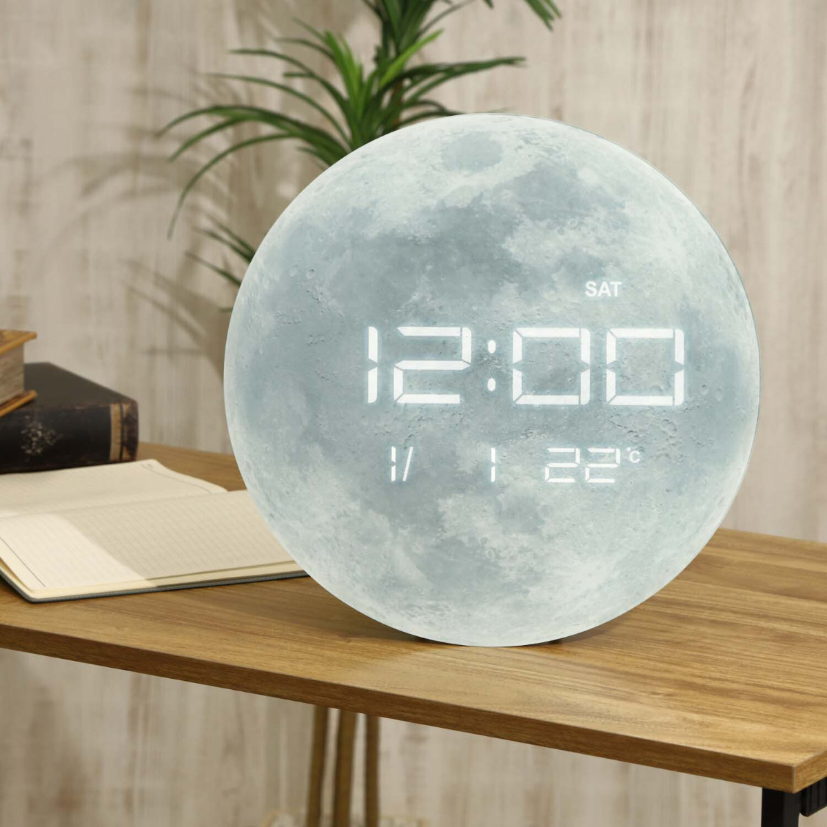 dショッピング |デジタル時計 直径32cm 置掛両用 LEDライト カレンダー 