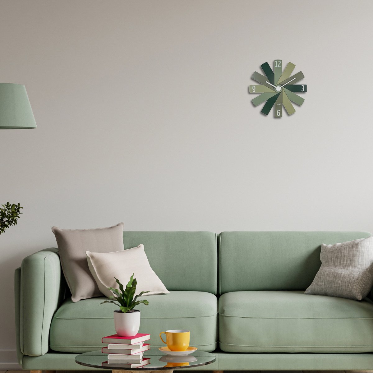 掛け時計 CLOCK IN THE BOX MAG 静音 ノア精密 ウォールクロック ( 時計 壁掛け デザイナーズ 薄型 静か 秒針なし 軽量 アナログ時計 デザイン 壁掛け時計 壁時計 掛時計 軽い 直径40cm おしゃれ アナログ 音がしない ) 【グリーン】 グリーン