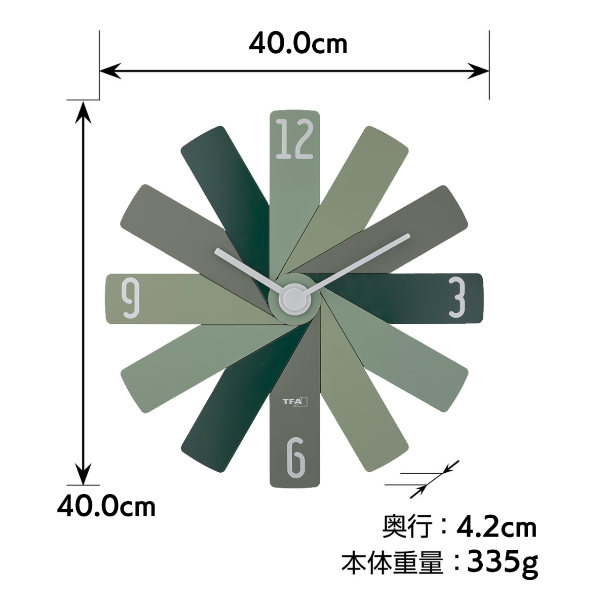 掛け時計 CLOCK IN THE BOX MAG 静音 ノア精密 ウォールクロック ( 時計 壁掛け デザイナーズ 薄型 静か 秒針なし 軽量 アナログ時計 デザイン 壁掛け時計 壁時計 掛時計 軽い 直径40cm おしゃれ アナログ 音がしない ) 【グリーン】 グリーン