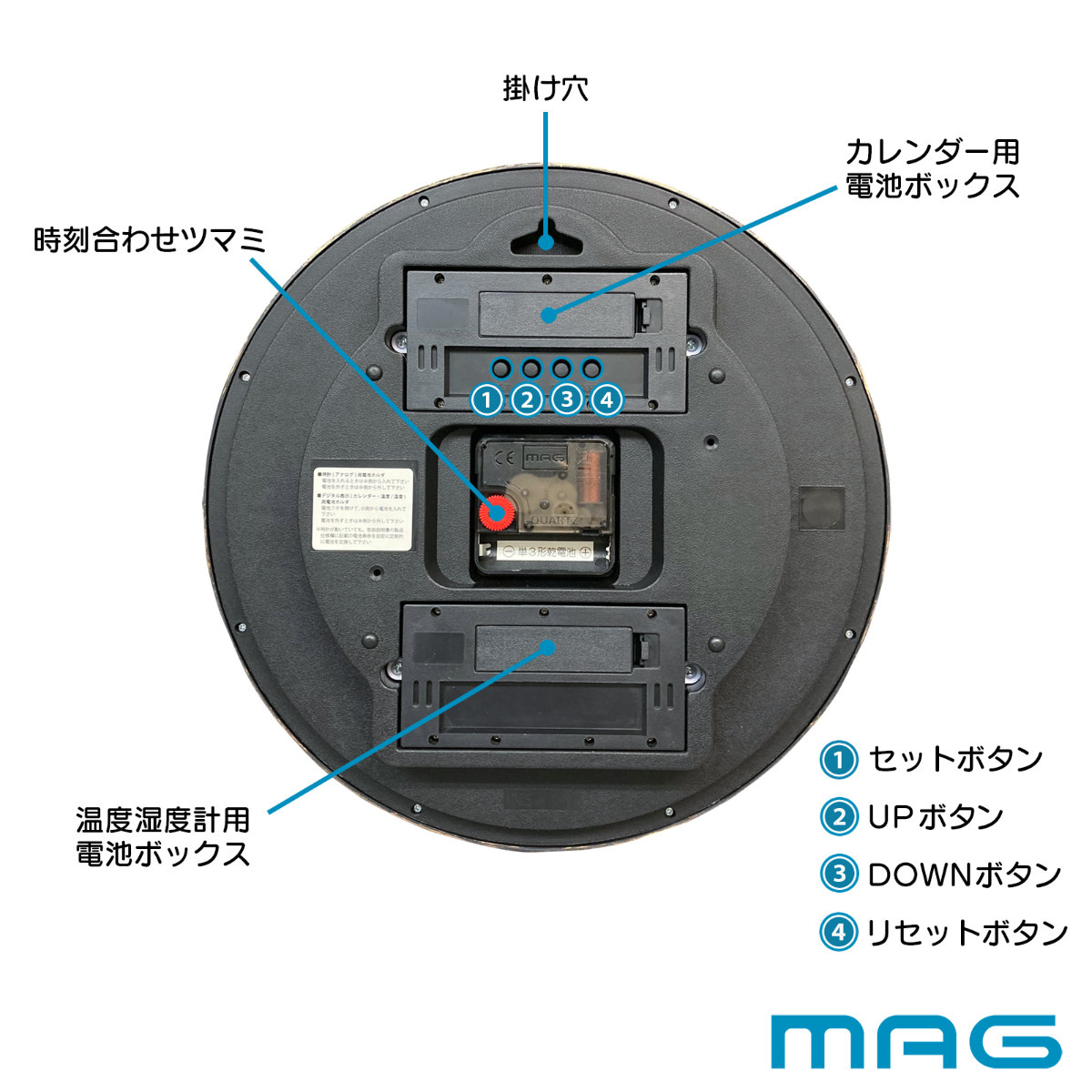 Amazon.co.jp: 掛け時計 アナログ ダブルポスト 静音 連続秒針