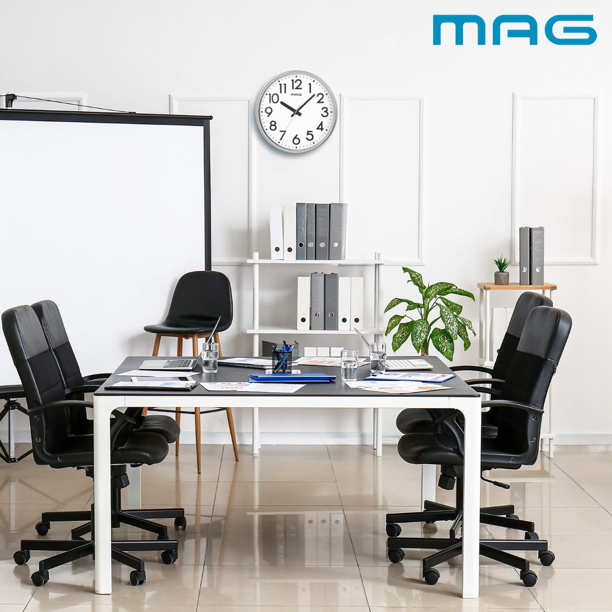 掛け時計 大型 メガタイム MAG 業務用 連続秒針 静音 ( マグ ウォールクロック 時計 壁掛け アナログ時計 50cm ビッグ 大きい 見やすい シンプル レトロ おしゃれ 文字盤 )