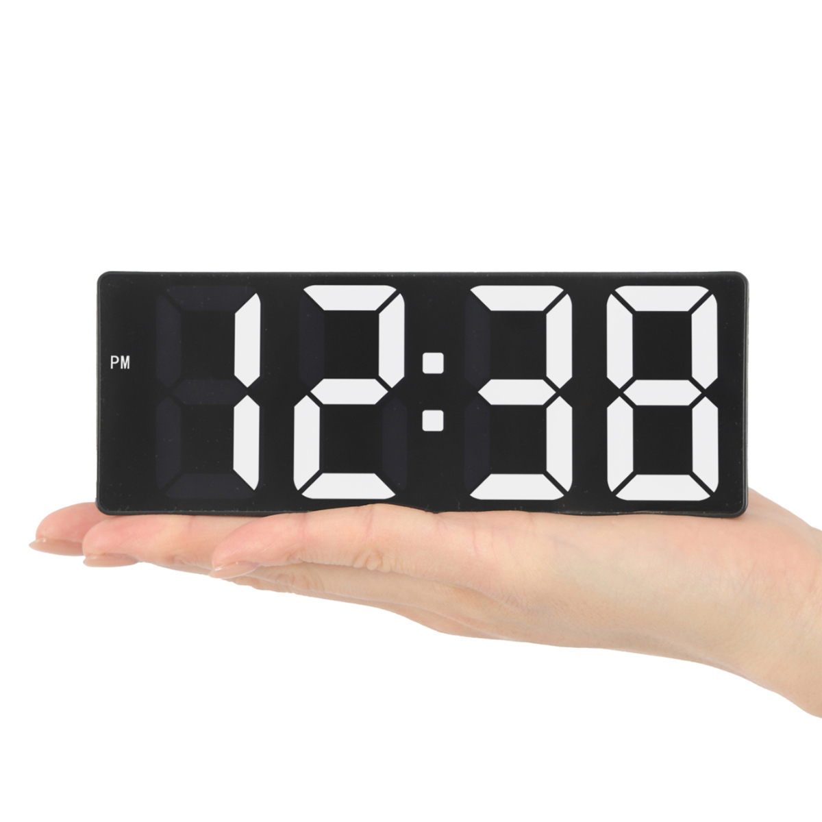 置き時計 フラットアワー デジタル時計 LED MAG ( 時計 デジタル薄型 コンパクト USB 電池 見やすい ブラック おしゃれ シンプル 黒 Type-C 単四電池 卓上 デスク周り 洗面 トイレ 夜間自動減光 24時間表示 )