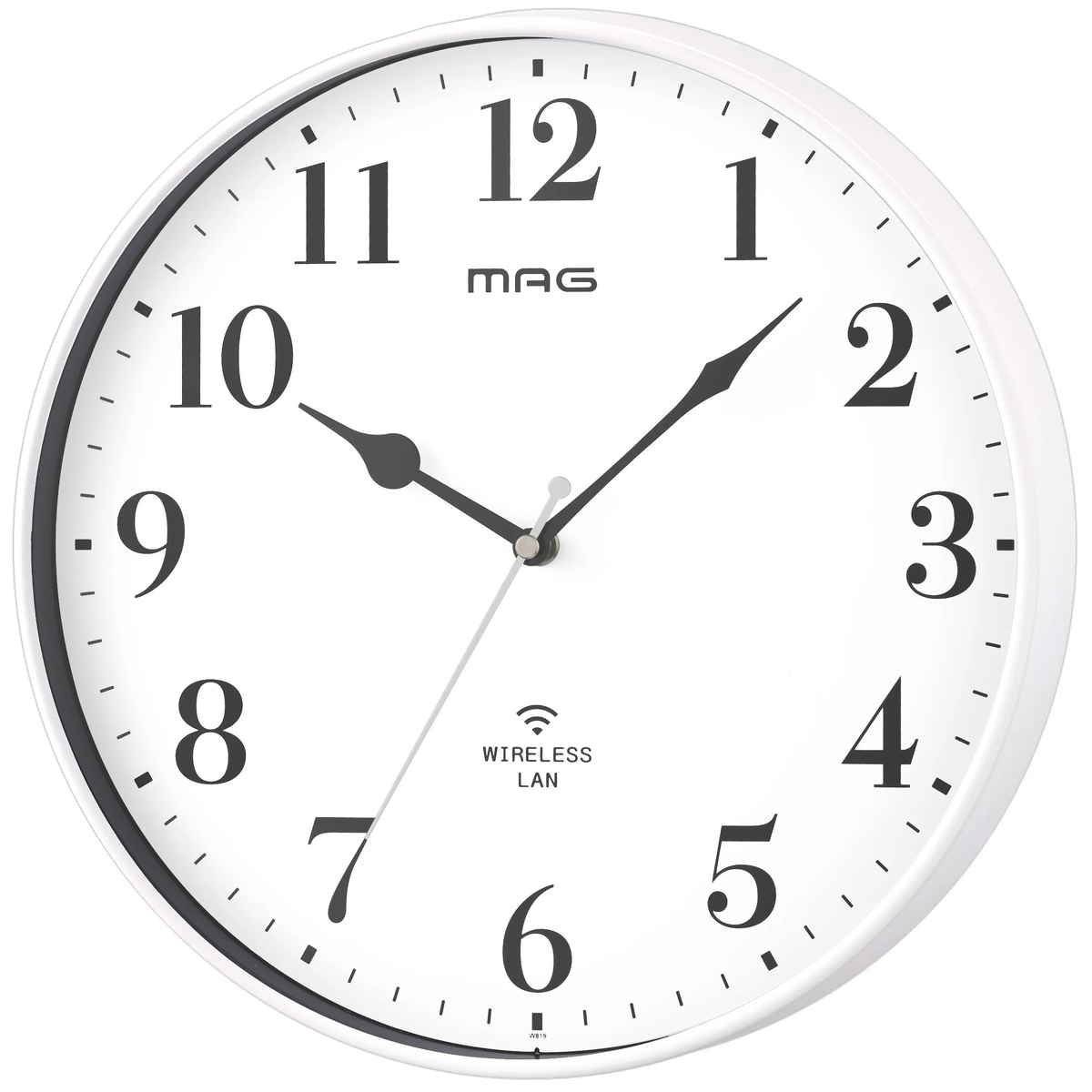 掛け時計 Wi-Fi対応 無線LAN 連続秒針 静音 MAG ( 時計 壁掛け時計 ウォールクロック アナログ 壁 かけ時計 掛時計 静か 単三電池 おしゃれ とけい クロック 壁かけ時計 壁掛け 音がしない インテリア アプリ不要 )