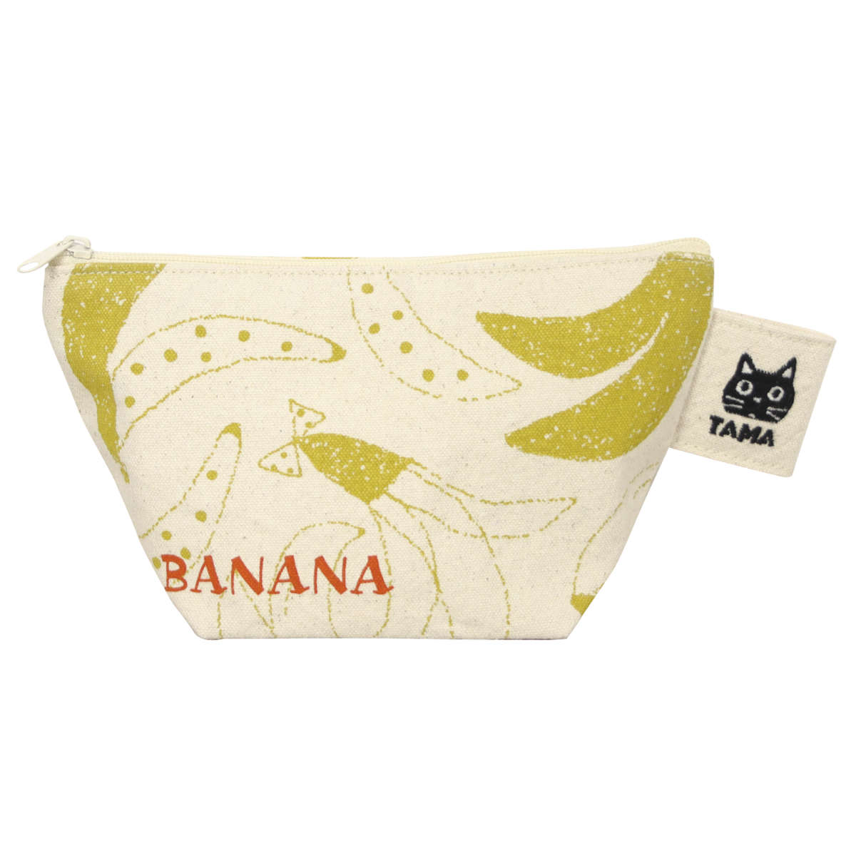 ポーチ フルーツ たま バナナ 化粧ポーチ （ マルチポーチ コスメポーチ マチあり トラベルポーチ コットン 布製 小物収納 ファスナー 小物 化粧品 コスメ 財布 持ち運び おしゃれ かわいい ）