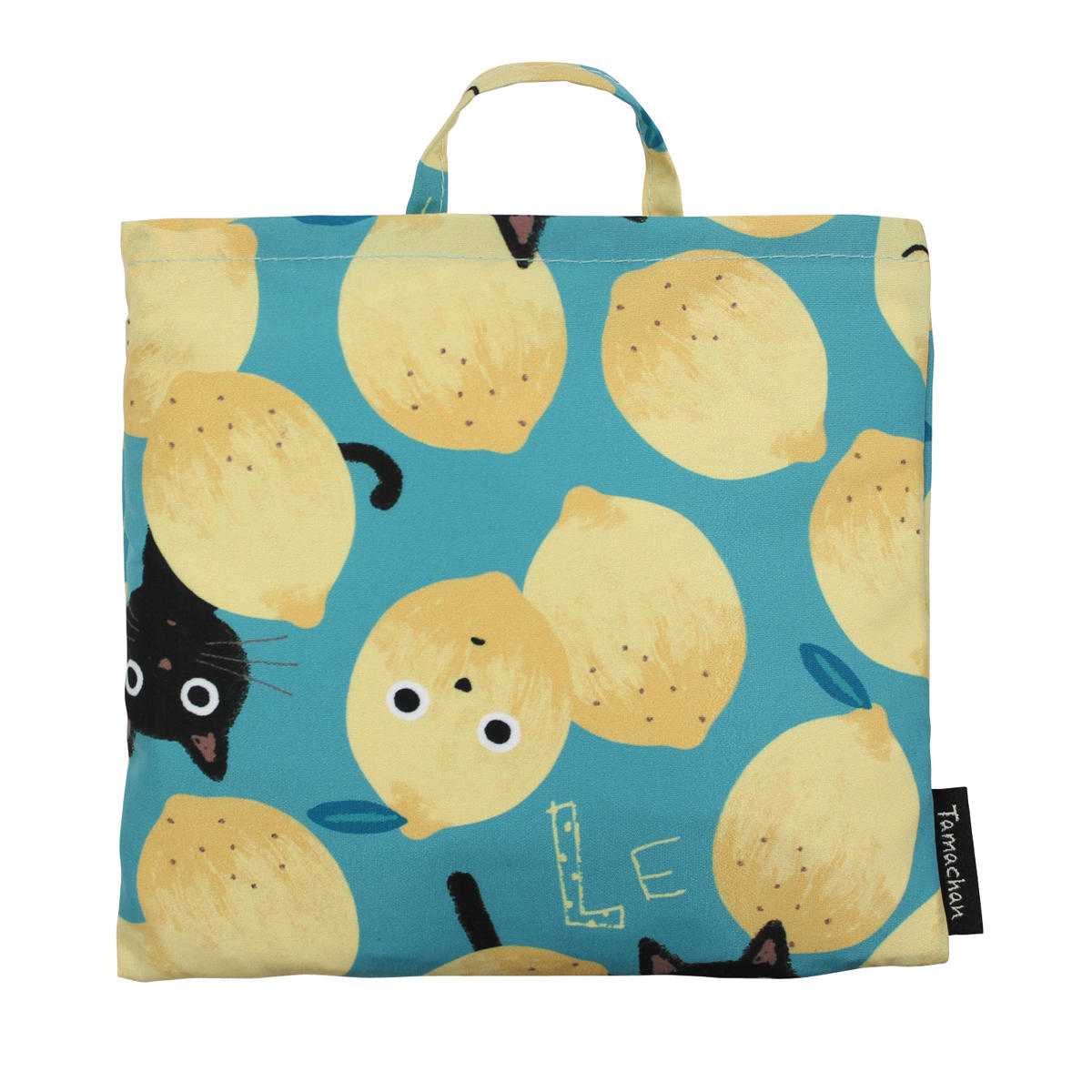 エコバッグ プリント たまちゃん 折りたたみ コンパクト ( マイバッグ エコバック マイバック レジ袋 トート マチ 大容量 肩掛け 軽量 撥水 マチ広 スーパー コンビニ レジバッグ サブバッグ ショッピングバッグ ネコ かわいい ) 【イチゴ】 イチゴ