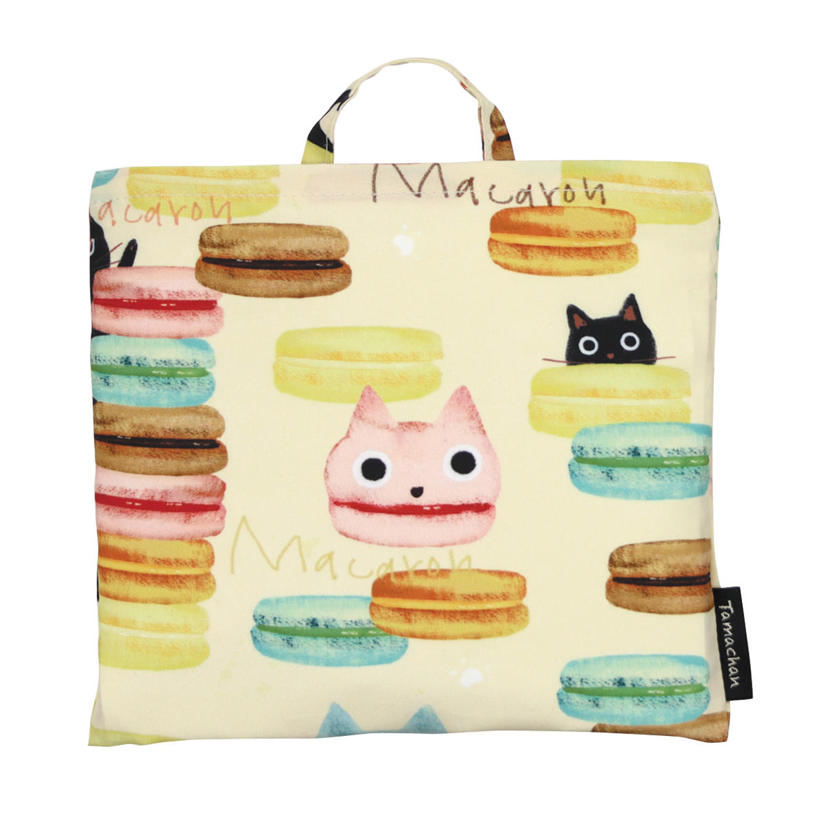 エコバッグ プリント たまちゃん 折りたたみ コンパクト ( マイバッグ エコバック マイバック レジ袋 トート マチ 大容量 肩掛け 軽量 撥水 マチ広 スーパー コンビニ レジバッグ サブバッグ ショッピングバッグ ネコ かわいい ) 【イチゴ】 イチゴ