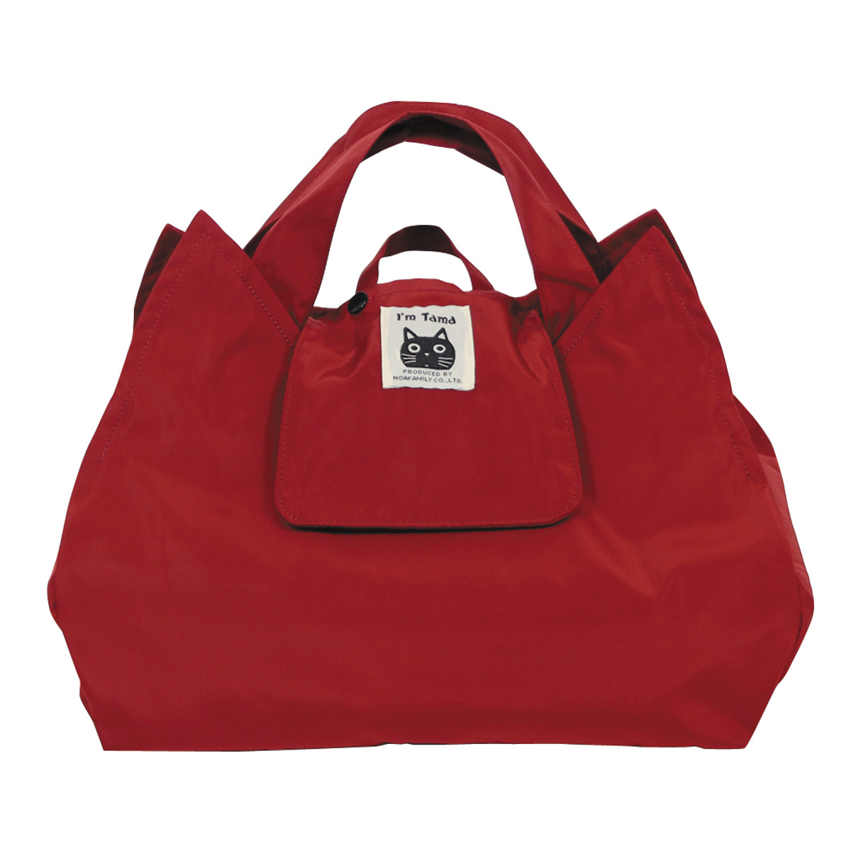 エコバッグ たまちゃん フェイス コンビニバッグ マチあり ダイカット ( マイバッグ エコバック マイバック レジ袋 コンパクト トート マチ 手提げ 軽量 撥水 マチ広 ランチバッグ コンビニ弁当 レジバッグ ネコ ねこ型 ) 【ベージュ】 ベージュ