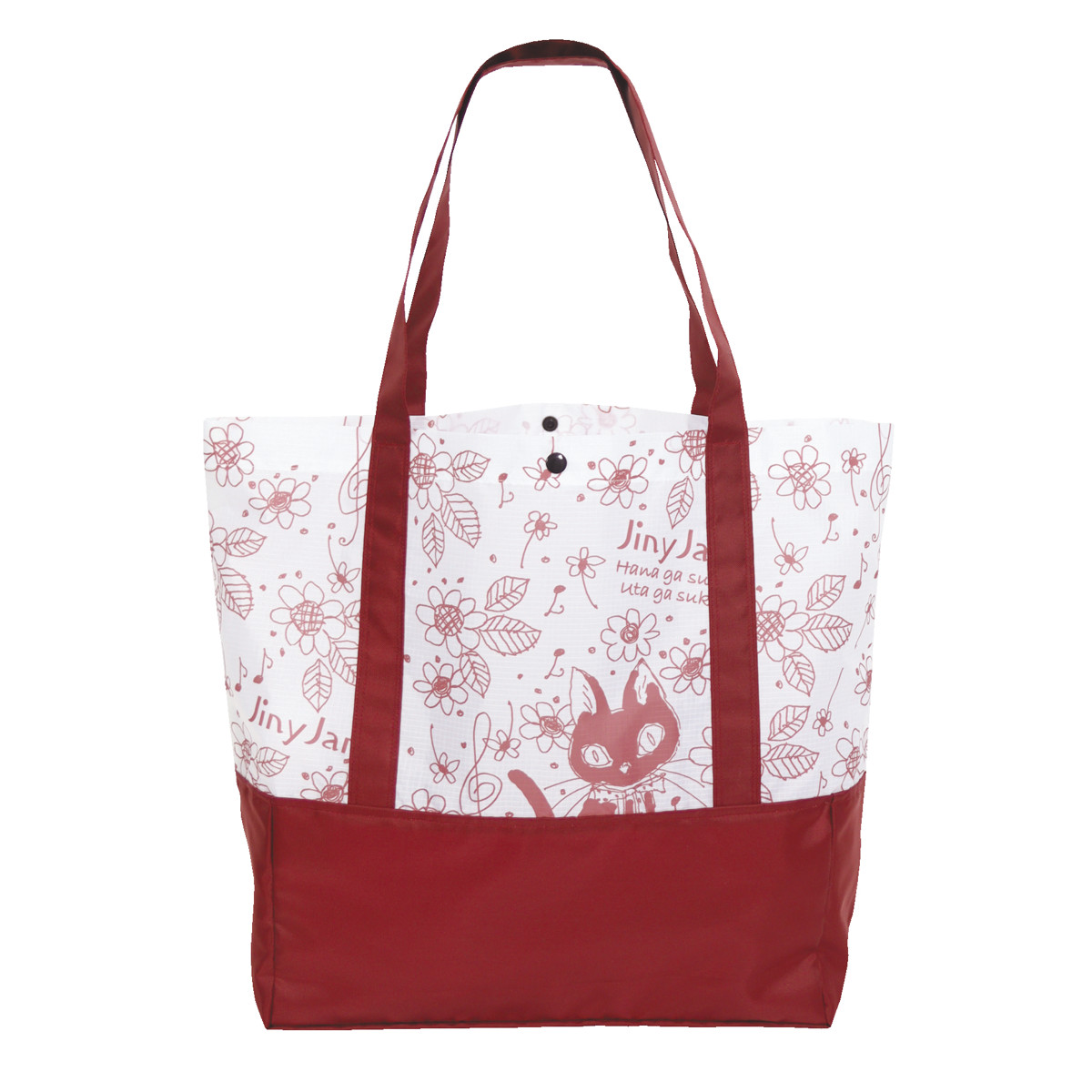 エコバッグ リップエコショルダーバッグ 折りたたみ ネコ ( マイバッグ エコバック マイバック レジ袋 コンパクト トート マチ 大容量 肩掛け 軽量 マチ広 コンビニ レジバッグ サブバッグ ショッピングバッグ アウトドア ポケット ) 【ジニージャム】 ジニージャム