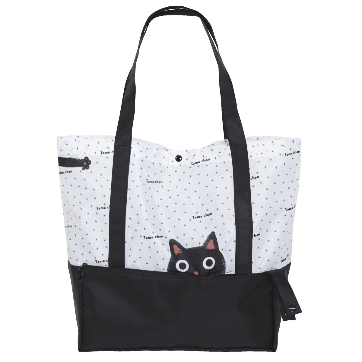エコバッグ リップエコショルダーバッグ 折りたたみ ネコ ( マイバッグ エコバック マイバック レジ袋 コンパクト トート マチ 大容量 肩掛け 軽量 マチ広 コンビニ レジバッグ サブバッグ ショッピングバッグ アウトドア ポケット ) 【ジニージャム】 ジニージャム