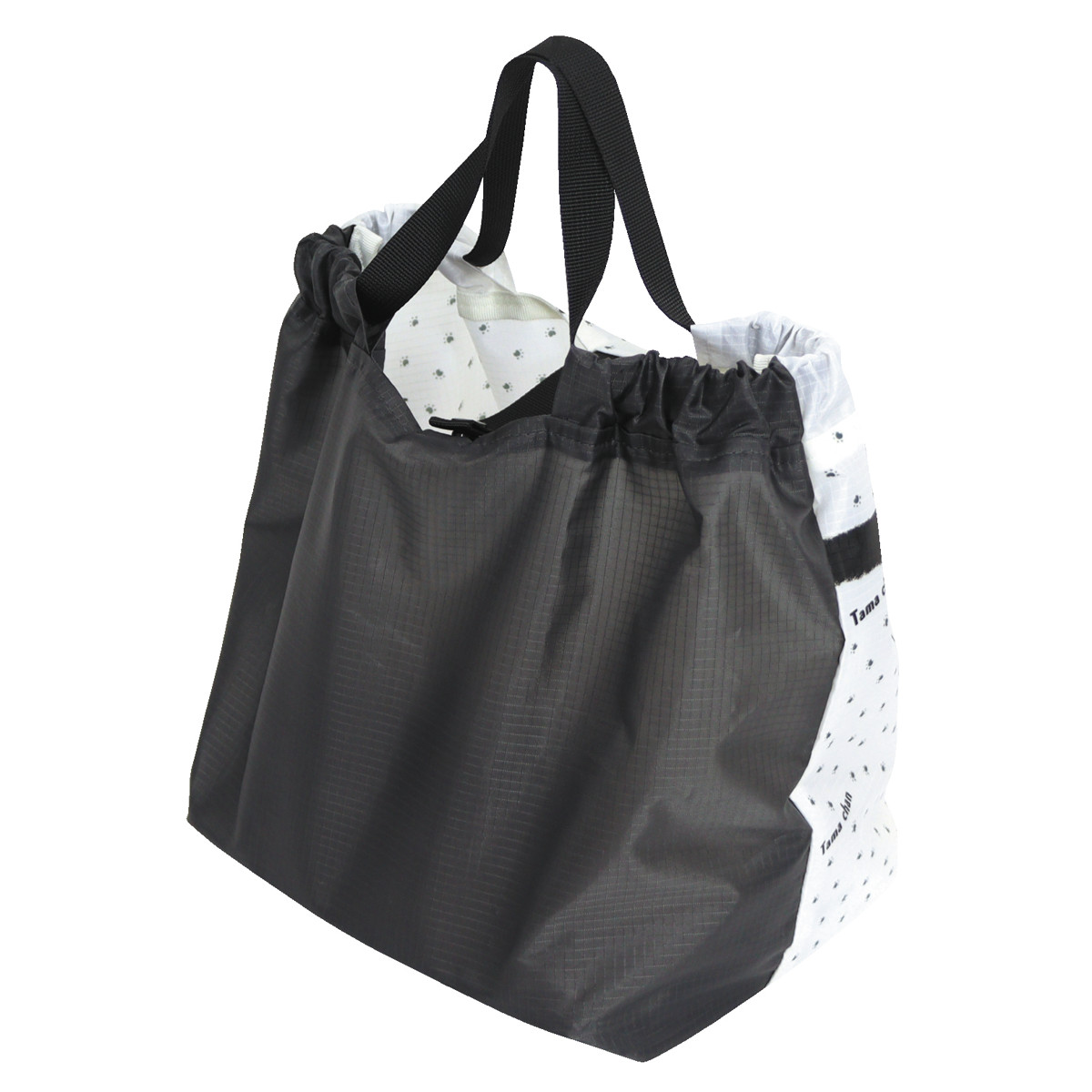 エコバッグ リップエコバッグ ネコ 折りたたみ マチあり ( マイバッグ エコバック マイバック レジ袋 コンパクト トート マチ 手提げ 軽量 マチ広 コンビニ レジバッグ サブバッグ ショッピングバッグ アウトドア おしゃれ ) 【ハチワレねこ】 ハチワレねこ