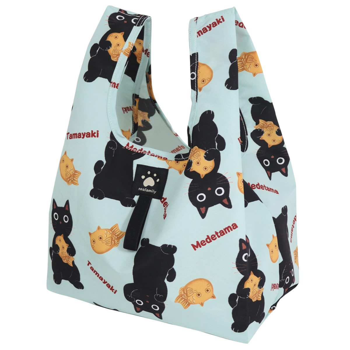 エコバッグ めでたま コンビニバッグ マチ付き 折りたたみ ( マイバッグ エコバック マイバック レジ袋 コンパクト トート マチ 撥水 軽量 レジバッグ サブバッグ 買い物バッグ ショッピングバッグ おしゃれ ネコ ) 【ピンク】 ピンク